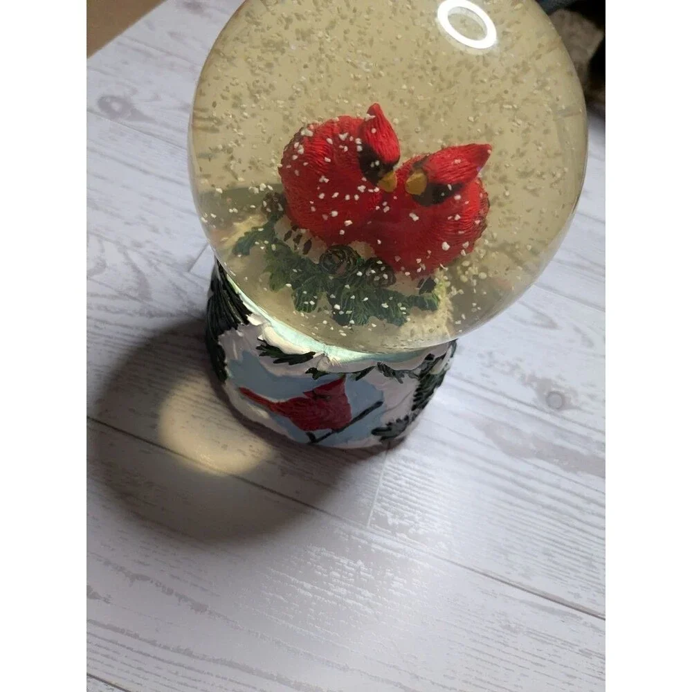 December Home Cardinal Musical Water Snow Globe Joy To The World